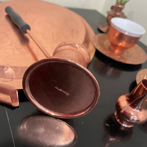 Antique Handmade Miniature Coffee Set with Green Accent ( made in Albania) - Picture 10 of 12